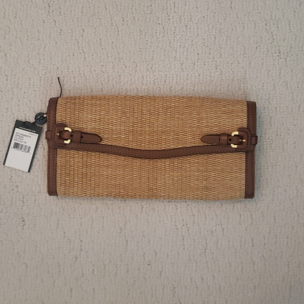 Ralph Lauren straw cluth new w tags